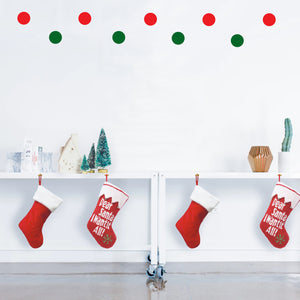 Set of 20 Vinyl Wall Art Decal - Red and Green Polka Dots - 5" x 5" Each - Christmas Seasonal Decor Sticker - Indoor Outdoor Window Home Living Room Bedroom Apartment Office Door Deccals 660078128336