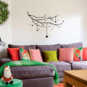 Vinyl Wall Art Decal - Starry Tree - 22.5" x 34" - Christmas Holiday Seasonal Sticker - Home Nursery Apartment Playroom Wall Door Window Bedroom Living Room Work Decor Decals (22.5" x 34", Black) 660078128947