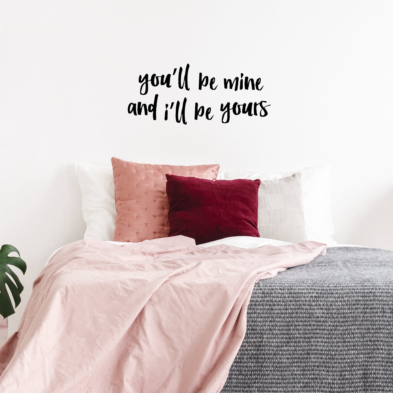 Valentines Day Vinyl Wall Art Decal - You'll Be Mine and I'll Be Yours - 8.5" x 20 - Valentine's Quote Home Living Room Bedroom Sticker - Cute Couples Indoor Outdoor Apartment Coffee Shop Decor 660078134269
