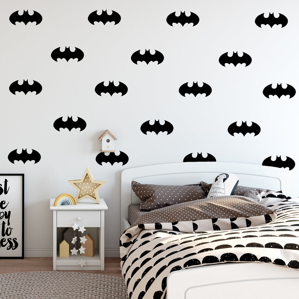 Set of 20 Vinyl Wall Art Decal - Batman - 3" x 6" Each - Cool Superhero Decor for Light Switch Window Mirror Luggage Car Bumper Laptop Computer Skin Peel and Stick Stickers (3" x 6" Each, Black) 660078135709