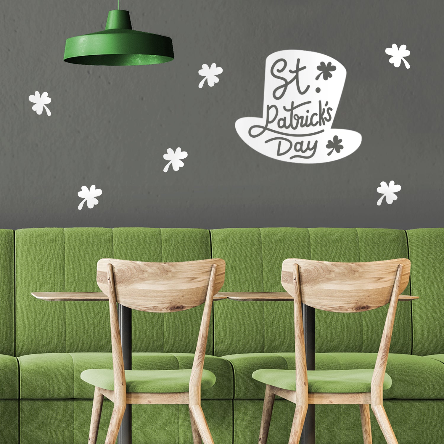 St Patrick's Day Vinyl Wall Art Decal - St Patrick's Day Hat Only - 20" x 22.5" - St Patty's Holiday Modern Coffee Shop Home Living Room Bedroom Apartment Office Work Decor (20" x 22.5", White) 660078138069