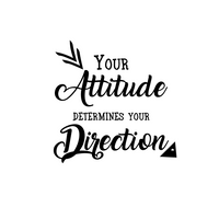 Your Attitude Determines Your Direction - Inspirational Quote - Wall Art Decal - 23" x 23" - Motivational Life Quotes Vinyl Decal - Bedroom Wall Decoration - Living Room Wall Art Vinyl Decor
