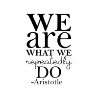 We Are What We Repeatedly Do - Aristotle - Inspirational Life Quotes - Wall Art Decal 36" x 22" Decoration Wall Art Vinyl Sticker - Bedroom Living Room Wall Decor 660078089064