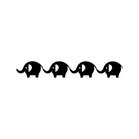 Printique Baby Elephants Vinyl Wall Art Stickers - 5" x 31" - Boy's Room Wall Decor - Cute Vinyl Sticker Decals - Nursery Room Elephant Decorations - Baby Shower Decor Girls 660078088975