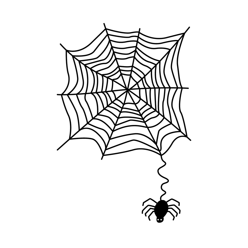 Vinyl Wall Art Decal - Spider and Spiderweb - 28" x 19" - Fun Spooky Halloween Seasonal Decoration Sticker - Cute Indoor Outdoor Wall Door Window Living Room Office Decor 660078119143