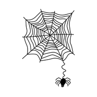 Vinyl Wall Art Decal - Spider and Spiderweb - 28" x 19" - Fun Spooky Halloween Seasonal Decoration Sticker - Cute Indoor Outdoor Wall Door Window Living Room Office Decor 660078119143