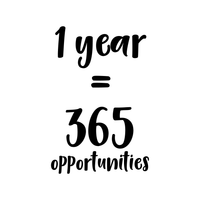 1 Year Equals 365 Opportunities - Inspirational Quotes Wall Art Vinyl Decal - 22" X 15" Decoration Vinyl Sticker - Motivational Wall Art Decal - Bedroom Living Room Decor - Trendy Wall Art 660078091036