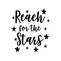 Vinyl Wall Art Decal - Reach for The Stars - 26" x 23" - Inspirational Little Kids Toddlers Nursery Playroom Bedroom Home Apartment Daycare Classroom Positive Quote Sticker Stencil Adhesive Decals 660078116784