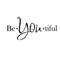 Vinyl Wall Art Decal - Be-You-Tiful - 6" x 15" - Trendy Women's Inspirational Decoration Quote - Motivational Home Apartment Door Window Living Room Bedroom Mirror Fashion Sticker