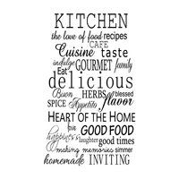 Kitchen Words -SIZE IS 30" X 50"- Decorative Subway Art Style Vinyl Wall Decal Sticker Art