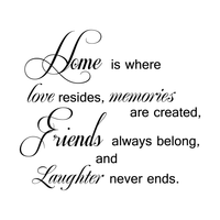 Home is where love resides.. - 23" x 20" - Vinyl Wall Decal Sticker Art