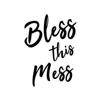 Bless This Mess - Funny Quotes - Wall Art Decal 20" x 28" Home Decoration Vinyl Stickers - Bedroom Living Room Wall Decor 660078089682