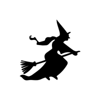 Vinyl Wall Art Decal - Flying Witch - 22.5" x 22.5" - Fun Spooky Halloween Seasonal Decoration Sticker - Teens Adults Indoor Outdoor Wall Door Window Living Room Office Decor 660078119181
