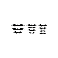 12 bats set - From 4.5 in to 9 in each - Spooky Black Halloween Wall Art Vinyl Decal Bats Sticker