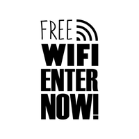Free WiFi Business Sign - 16" x 10" - Decoration Vinyl Stickers - Window Sign Vinyl Decals - Free Wi-Fi Vinyl Sticker for Businesses Coffee Shops and Restaurants 660078089606