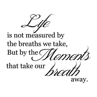 Life is not measured by the breaths we take... - 23" x 19" - Inspirational Vinyl Wall Decal