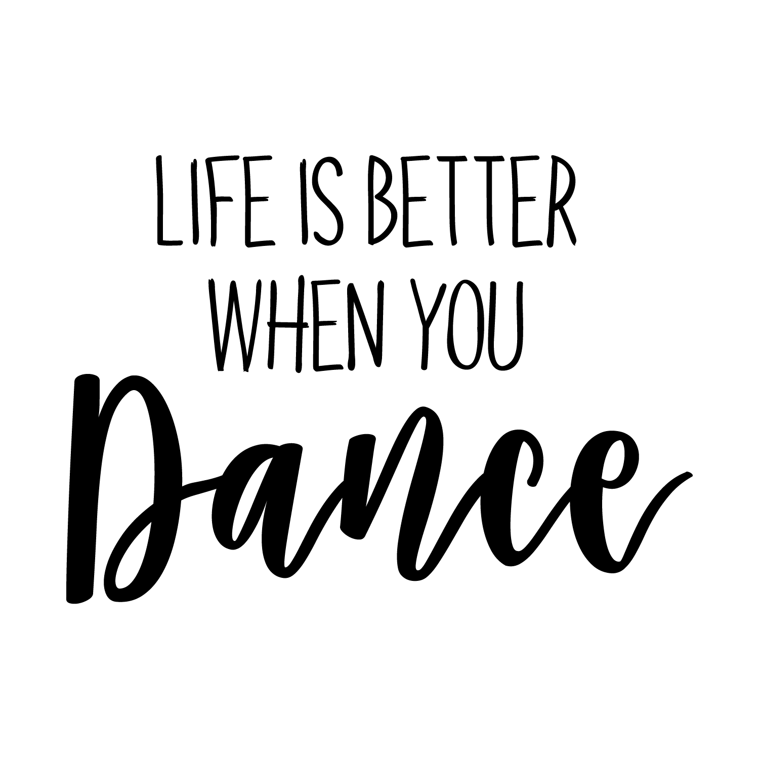 Vinyl Wall Art Decal - Life is Better When You Dance - 20" x 28" - Inspirational Home Living Room Bedroom Sticker Decor - Positive Office Workplace Peel and Stick Adhesive Decals 660078119266