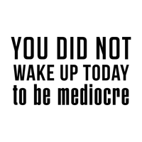 Vinyl Wall Art Decal - You Did Not Wake Up Today to Be Mediocre - 17" x 30" - Inspirational Workplace Bedroom Apartment Decor - Encouraging Indoor Outdoor Home Living Room Office Decals 660078119907