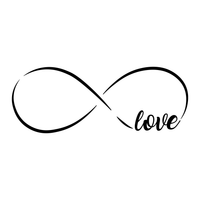 Love Infinity Symbol -  30" x 11" - Vinyl Wall Decal Sticker Art