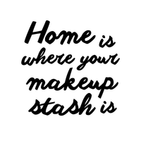 Vinyl Wall Art Decal - Home is Where Your Makeup Stash is - 13.5" x 14" - Women's Makeup Lovers Lifestyle Home Bedroom Decor - Girls Trendy Positive Office Workplace Decals 660078119426