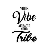 Your Vibe Attracts Your Tribe - Inspirational Quotes Wall Art Vinyl Decal - 25" X 18" Decoration Vinyl Sticker - Motivational Wall Art Decal - Bedroom Living Room Decor - Trendy Wall Art 660078089842