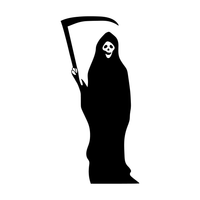 Vinyl Wall Art Decal - Grim Reaper - 40" x 19" - Fun Scary Halloween Seasonal Decoration Sticker - Day of The Dead Indoor Outdoor Wall Door Window Living Room Office Decor 660078119013