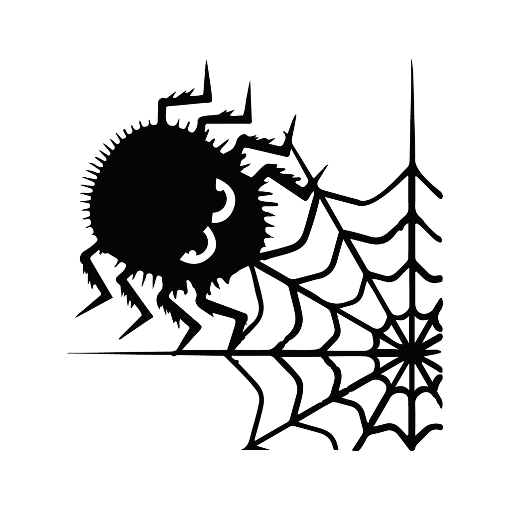 Vinyl Wall Art Decal - Big Spider and Web - 23" x 22" - Fun Halloween Seasonal Decoration Sticker - Kids Teens Adults Indoor Outdoor Wall Door Window Living Room Office Decor 660078119822