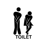 Unisex Bathroom Toilet Sign- Wall Art Decal - 5.1" x 8.6" - Bathroom Door Vinyl Sticker - Door Decals for Bathroom Decoration 660078084311