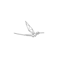 Vinyl Wall Art Decal - Geometric Hummingbird Side View - 12" x 23" - Stencil Adhesive Vinyl for Home Apartment Workplace Use - Geometric Shapes for Living Room Bedroom Decorations 660078106648