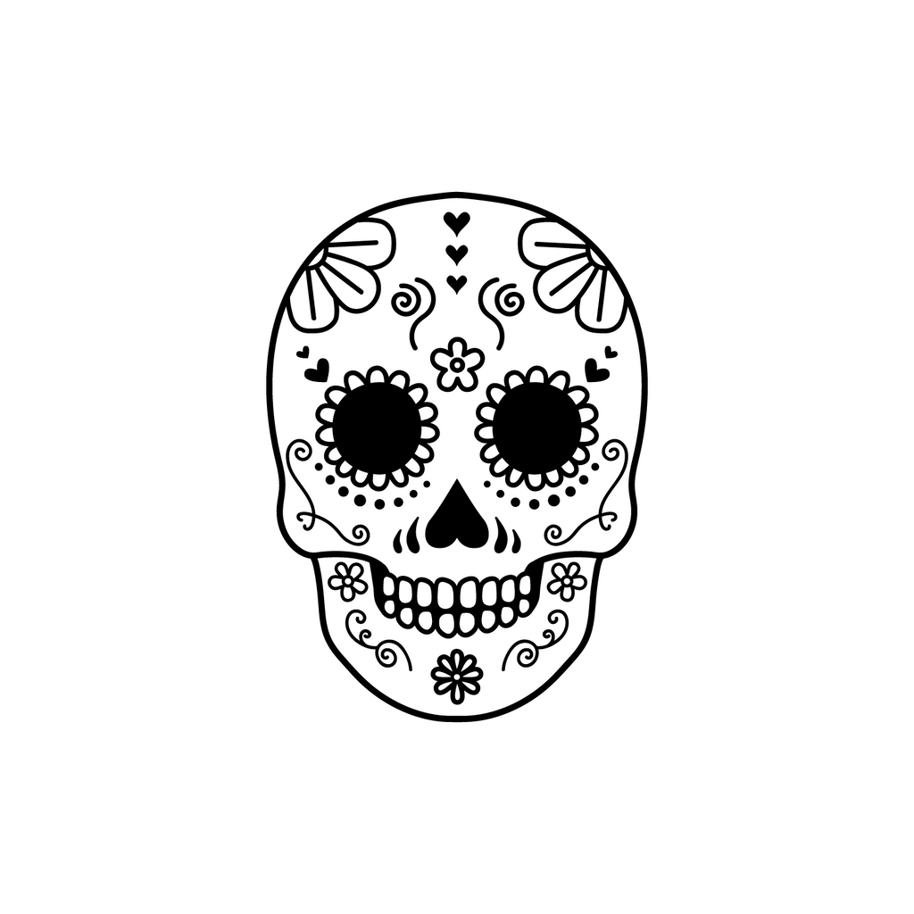 Vinyl Wall Art Decal - Day Of The Dead Skull - 21" x 15" - Sugar Skull Mexican Holiday Seasonal Sticker - Kids Teens Adults Indoor Outdoor Wall Door Window Living Room Office Decor (21" x 15", Black) 660078122433