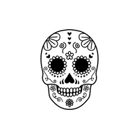 Vinyl Wall Art Decal - Day Of The Dead Skull - 21" x 15" - Sugar Skull Mexican Holiday Seasonal Sticker - Kids Teens Adults Indoor Outdoor Wall Door Window Living Room Office Decor (21" x 15", Black) 660078122433