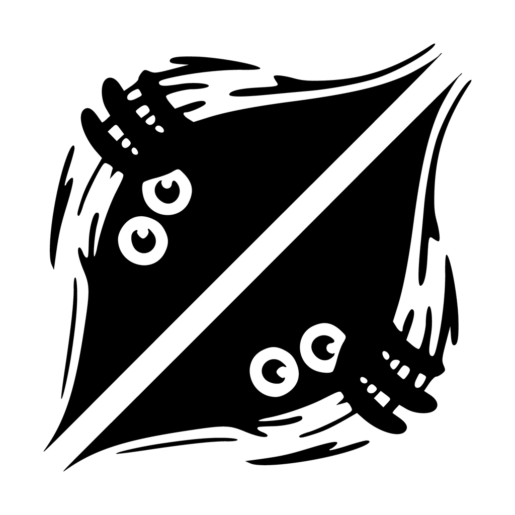 Set of 2 Curious Monsters - Size is: 18" x 7" each- Vinyl Wall Decal Sticker Art