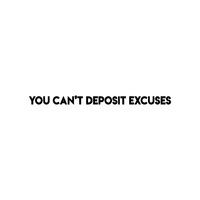 Vinyl Wall Art Decal - You Can't Deposit Excuses- 2" x 40" - Motivational Quote - Living Room Bedroom Home Office Business School Wall Decor - Trendy Modern Peel and Stick Wall Sticker Decals 660078115299