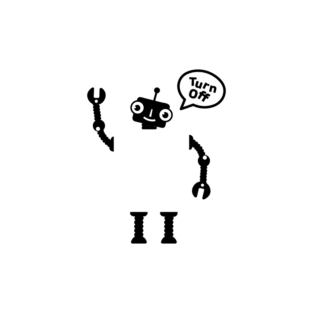 Vinyl Wall Art Decal - Turn Off Robot - 1.5" to 3" Each - Fun Decor for Light Switch Kids Boy Girl Bedroom Decor for Light Switch - Laptop Computer Peel and Stick Sticker Designs