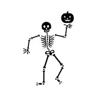 Vinyl Wall Art Decal - Happy Skeleton - 34" x 23" - Fun Spooky Halloween Seasonal Decoration Sticker - Kids Teens Adults Indoor Outdoor Wall Door Window Living Room Office Decor 660078116227