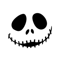 Vinyl Wall Art Decal - Jack Skellington Inspired Face - 17" x 22" - Fun Halloween Seasonal Decoration Sticker - Nightmare Before Christmas Indoor Outdoor Wall Door Window Living Room Office Decor 660078118993