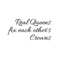 Real Queens Fix Each Others Crowns - 22" x 11" - Women's Inspirational Quotes Wall Art Vinyl Decal - 11" x 22" Decoration Vinyl Stickers - Motivational Wall Decal - Bedroom Living Room Decor 660078091012