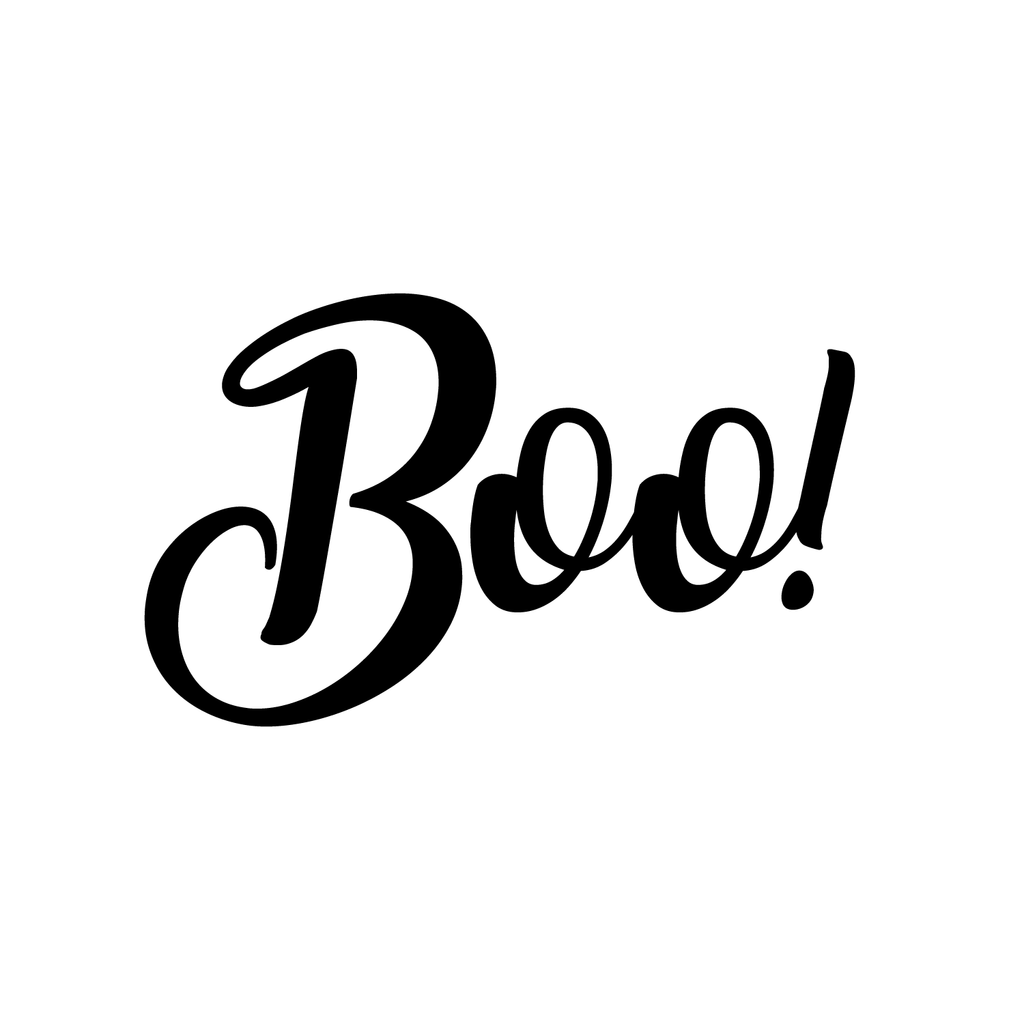 Vinyl Wall Art Decal - Boo - 11.5" x 19" - Fun Brush Lettering Halloween Seasonal Decoration Sticker - Teens Adults Indoor Outdoor Wall Door Window Living Room Office Decor 660078119617