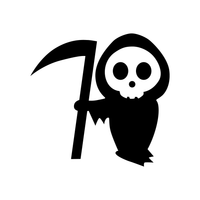 Vinyl Wall Art Decal - Cute Little Grim Reaper - 22" x 23" - Spooky Halloween Season Decoration Sticker - Trendy Indoor Outdoor Wall Door Window Living Room Office Decor 660078120026