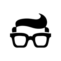 Glasses and Hair Man's Face Silhouette- Wall Art Decal - 20" x 23.5" Decoration Vinyl Sticker - Living Room Wall Decoration 660078084328