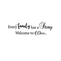 Every Family Has a Story Welcome To Ours - Inspirational Quotes Wall Art Vinyl Decal - 15" X 48" Decoration Vinyl Sticker - Motivational Wall Art Decal - Living Room Decor - Trendy Wall Art Quotes 660078091050
