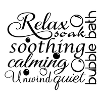 Relax Soothing Words Collage for the Bathroom - 22" x 19"- Decor Vinyl Wall Decal Sticker Art
