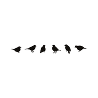 Set of 6 Vinyl Wall Art Decals - Birds - from 2.3" to 4.5" Each - Cute Animal Decor for Window Mirror Luggage Car Bumper Laptop Computer - Trendy Minimalist Peel and Stick Skin Sticker Designs 660078116203