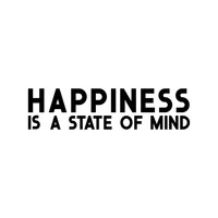 Vinyl Wall Art Decal - Happiness is A State of Mind - 10" x 40" - Motivational Quote Living Room Bedroom Home Office Business School Wall Decor Door Mural - Trendy Modern Wall Sticker Decals 660078115275