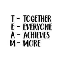Together Everyone Achieves More - Team - Inspirational Wall Quotes - 30" x 23" - Wall Art Decal - Decoration Vinyl Sticker - Peel Off Stickers 660078089231