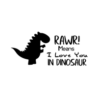 Vinyl Wall Art Decal - Rawr Means I Love You in Dinosaur - 16" x 36" - Cute Boys Little Girls Kids Adhesive Peel Off Sticker - Cute Nursery Bedroom Playroom Home Apartment Classroom Decor Stickers 660078116548