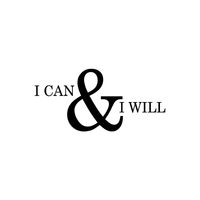 Motivational and Inspirational do it Yourself Art DecaI can and I Will 10.5" x 22" Wall Decoration Vinyl Sticker-Black 658751770354