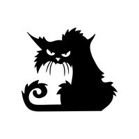 Vinyl Wall Art Decal - Angry Black Cat - 15" x 17" - Spooky Halloween Season Decoration Sticker - Trendy Kids Teens Adults Indoor Outdoor Wall Door Window Living Room Office Decor 660078120071