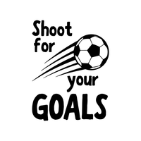 Wall Art Vinyl Decal - Shoot for Your Goals - 30" x 23" - Unisex Kids Little Boys Bedroom Soccer Decoration Sticker - Children's Indoor Outdoor Play Room Closet Door Classroom Daycare Sign 660078116524