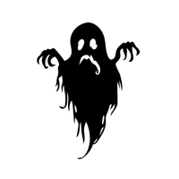 Vinyl Wall Art Decal - Sad Ghost - 27" x 20" - Fun Spooky Halloween Seasonal Movie Props Sticker - Kids Teens Adults Indoor Outdoor Wall Door Window Living Room Office Decor 660078119068